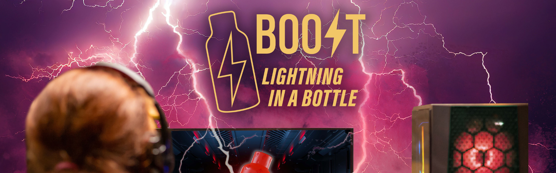 Person playing PC games