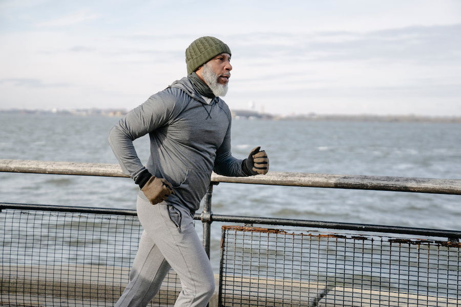 man jogging in cold weather